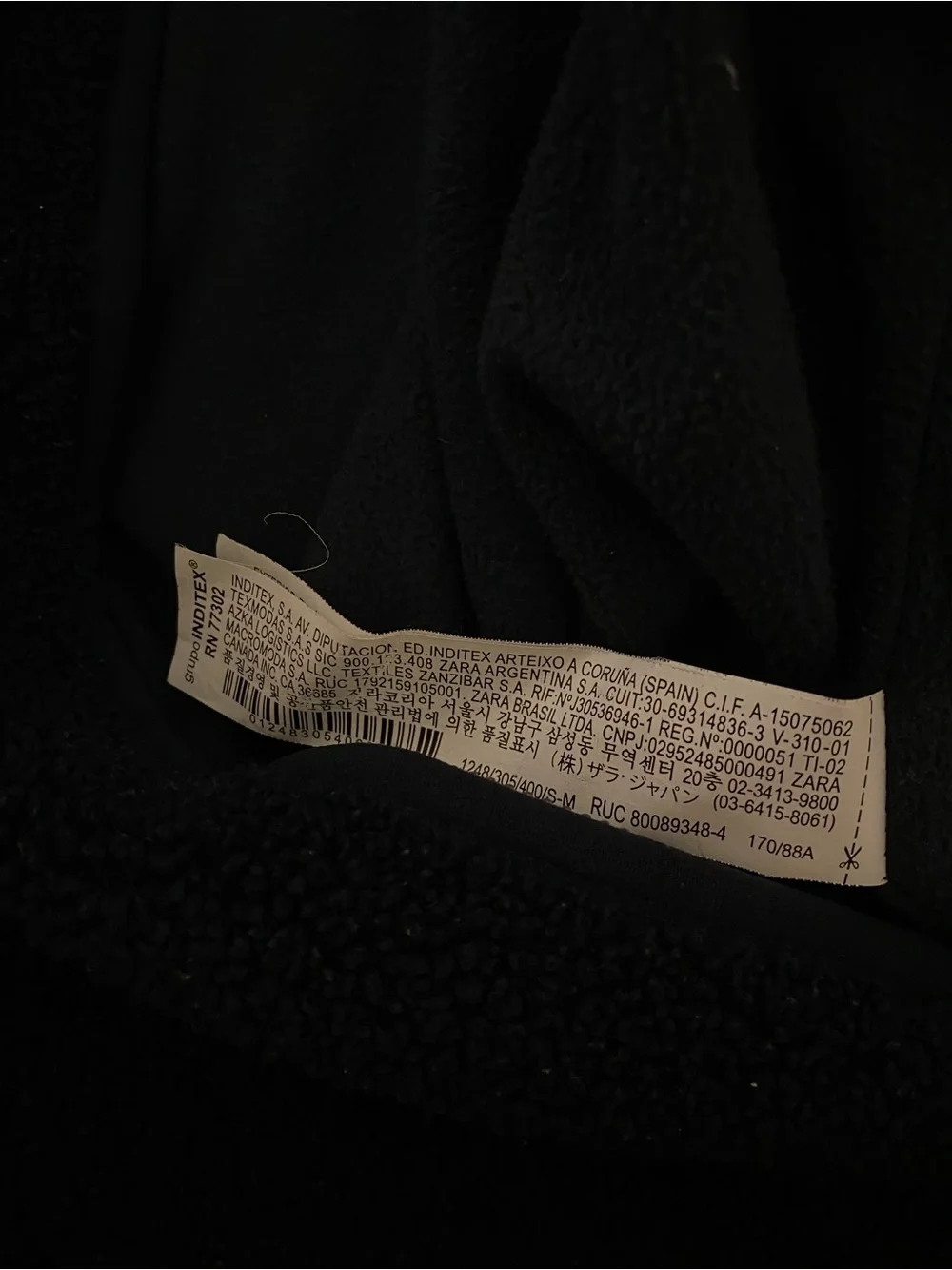Zara Men’s Colorblock Sherpa Jacket in Blue, Black & Brown